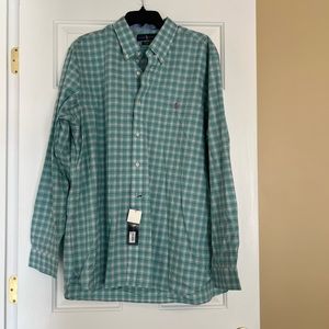 (NWT) Ralph Lauren Stretch Green Patterned Dress Shirt